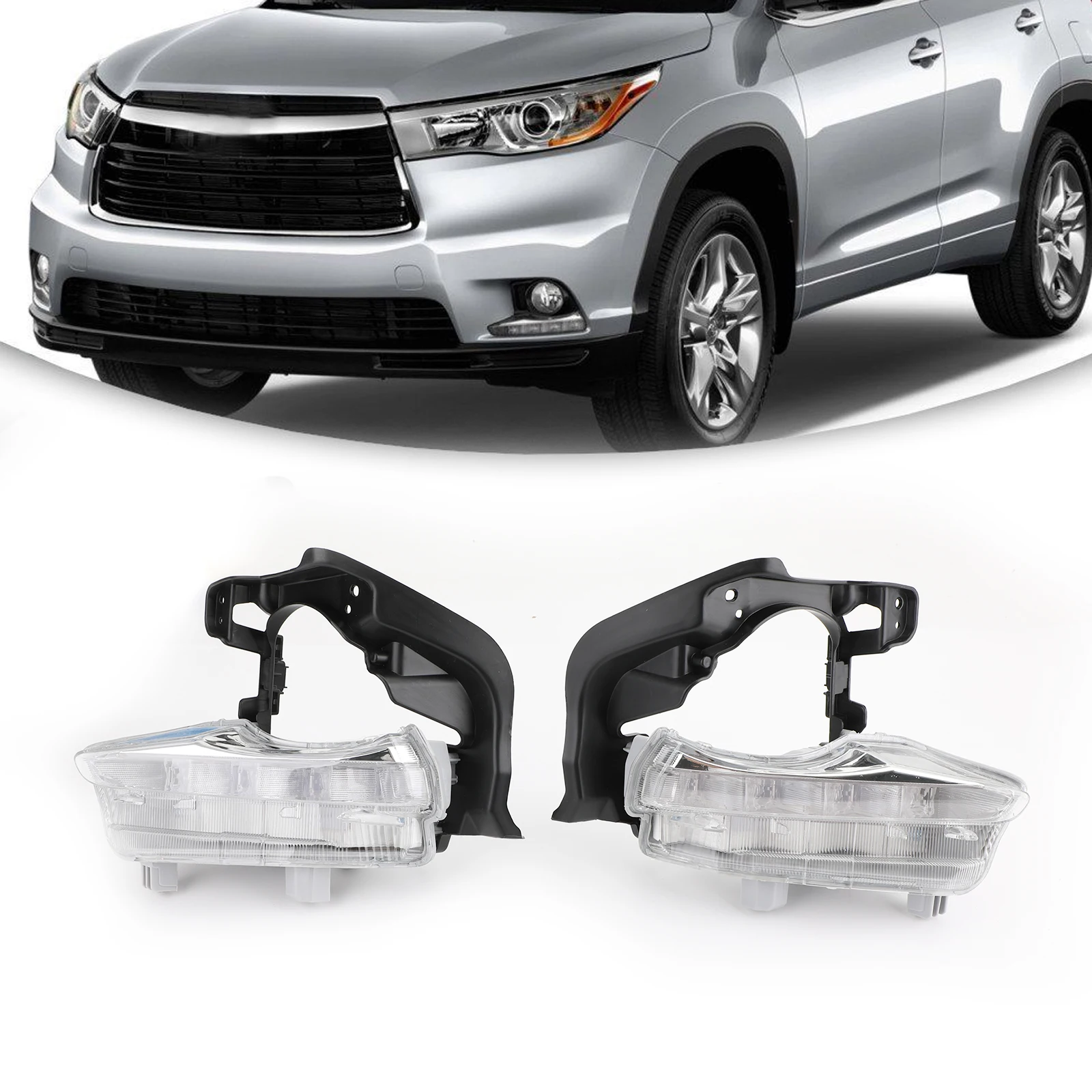 Areyourshop 1 пара светодиодный DRL Дневной ходовой светильник противотуманная фара для Toyota Highlander противотуманный светильник автомобильные аксессуары