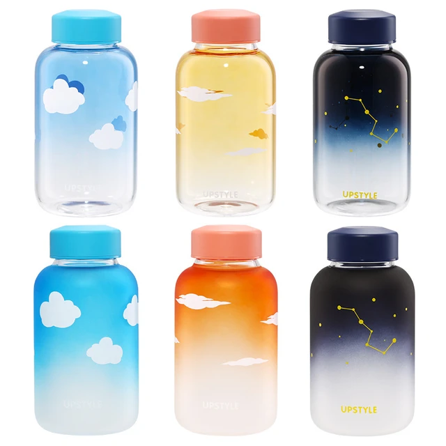 420/600/1000ML New Cherry Gradient Color Glass Water Bottle Cute Fashion  Sport Drink Bottles Gift