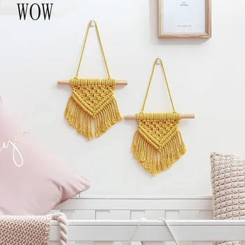 

Modern Simple Weaving Tapestry Mini Children's Bedroom Wall Hanging Fringed Pendant Decoration Wall Decor Bohemian Curtains