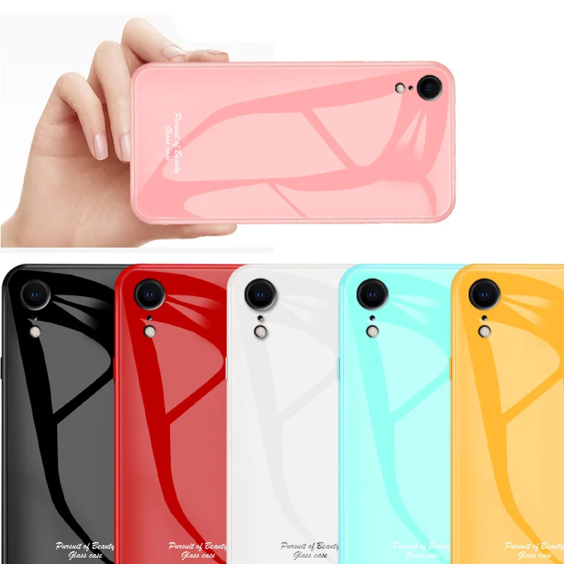 

Luxury Glass Case For iPhone XS MAX XR X Cases Ultra Thin Hard Back Tempered Glass Cover For iPhone 6 6S 7 8 Plus X Soft Edge