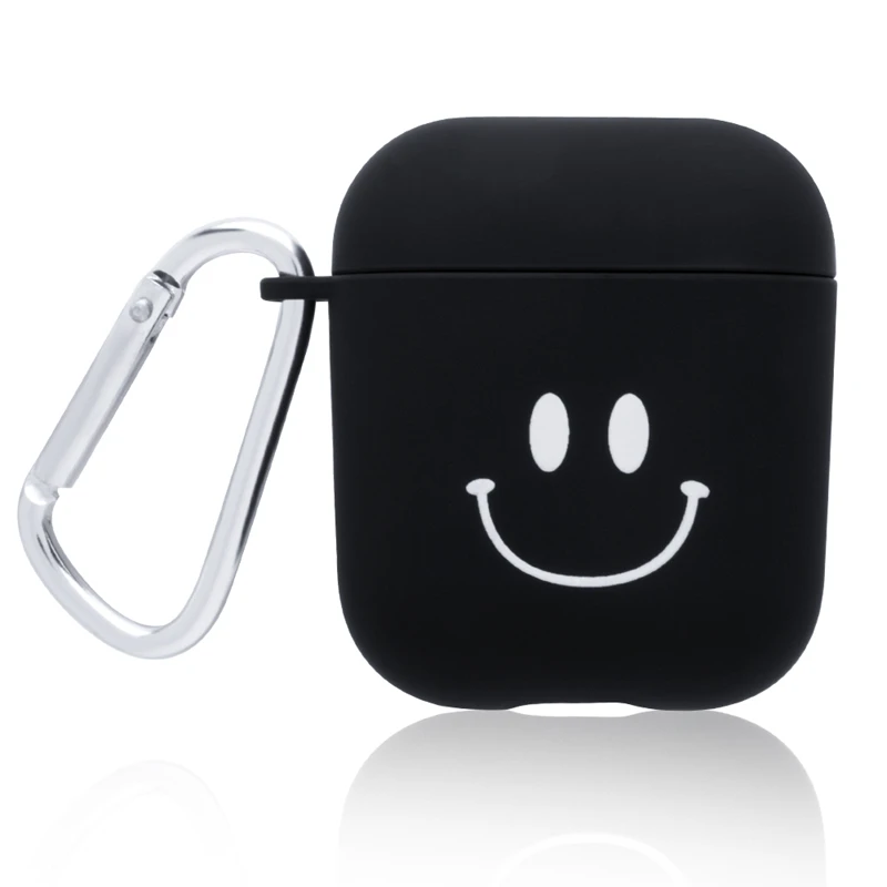 Smile-black Air pods защитный чехол водонепроницаемый анти-обрастающий ультра-тонкий наушник подушка безопасности для airpods 1/2 чехол для женщин 에어팟 - Цвет: Smile-black