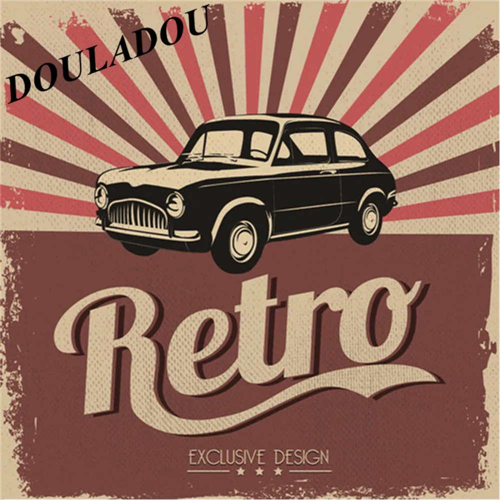 [Douladou] Bubble Car Hot Rod Garage Club винтажная металлическая жестяная вывеска Железный Плакат Бар Паб Route 66 тарелка украшение стены 30*20 см - Цвет: 4