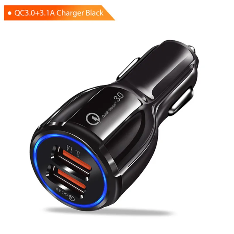 Only Black Charger Магнитный светодиодный кабель типа C QC 3,0 USB быстрое автомобильное зарядное устройство для htc U11 samsung galaxy S8 S9 A3 A5 A7 C9 Pro Note 10 A80 A60 A50 - Тип штекера: Only Black Charger