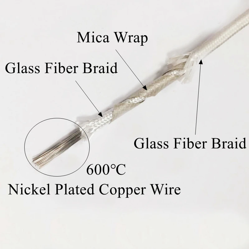 15AWG 1,5 квадратная слюда проволока стекловолокно оплетка лента 500 °C высокая температура слюда сопротивление обертыванию GN500 огнеупорный термостойкий 1,5 мм