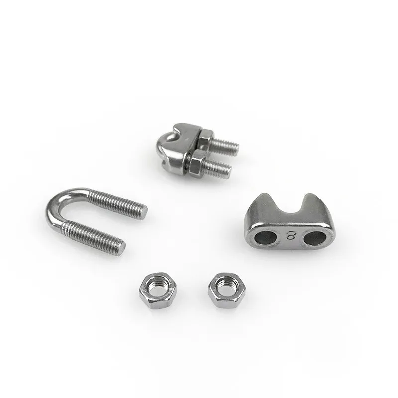 Description Picture 4 of item1pc-5pcs 304 Stainless Steel Wire Rope Clips M2/3/4/5/6/8/10/12mm U type clamp Wire Rope Clip Cable Bolts Rigging clamps