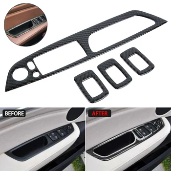 

For BMW X5 E70 2008-2013 Carbon Fiber Style Door Window Switch Cover Accessories