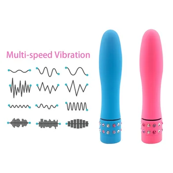 Mini Bullet Vibrator Vaginal Massage G Spot Vibrators Pussy Clitoris Stimulator Diamond Inlay Dildo Vibrating Sex Toys For Women 3