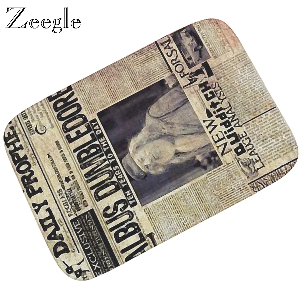 Zeegle Door Mat Flannel Soft Foot Mat Bathroom Doormat Shower Rug Absorbent Hallway Carpet Living Room Floor Rug Outdoor Doormat