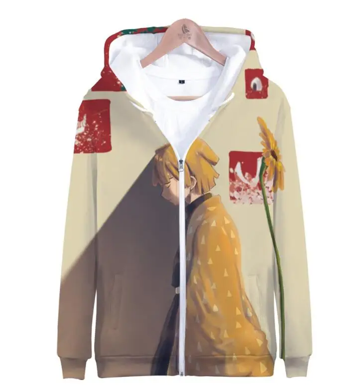 Jackets Demon Slayer: Kimetsu no Yaiba hoodie Cardigan Sweatshirts 3D Print Men's Zipper coat Anime Harajuku Baseball uniform