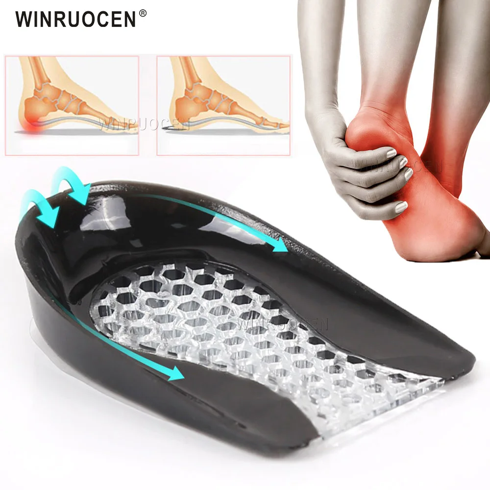 

1 Pair gel insole silicone Men Women heel Cushion insoles soles relieve foot pain Spur Support Shoe pad High Heel Inserts