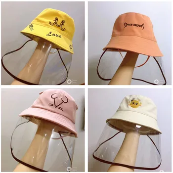 

child protective basin hat tide Children's anti-fog hat with mask spring thin section fisherman hat cotton baby hat