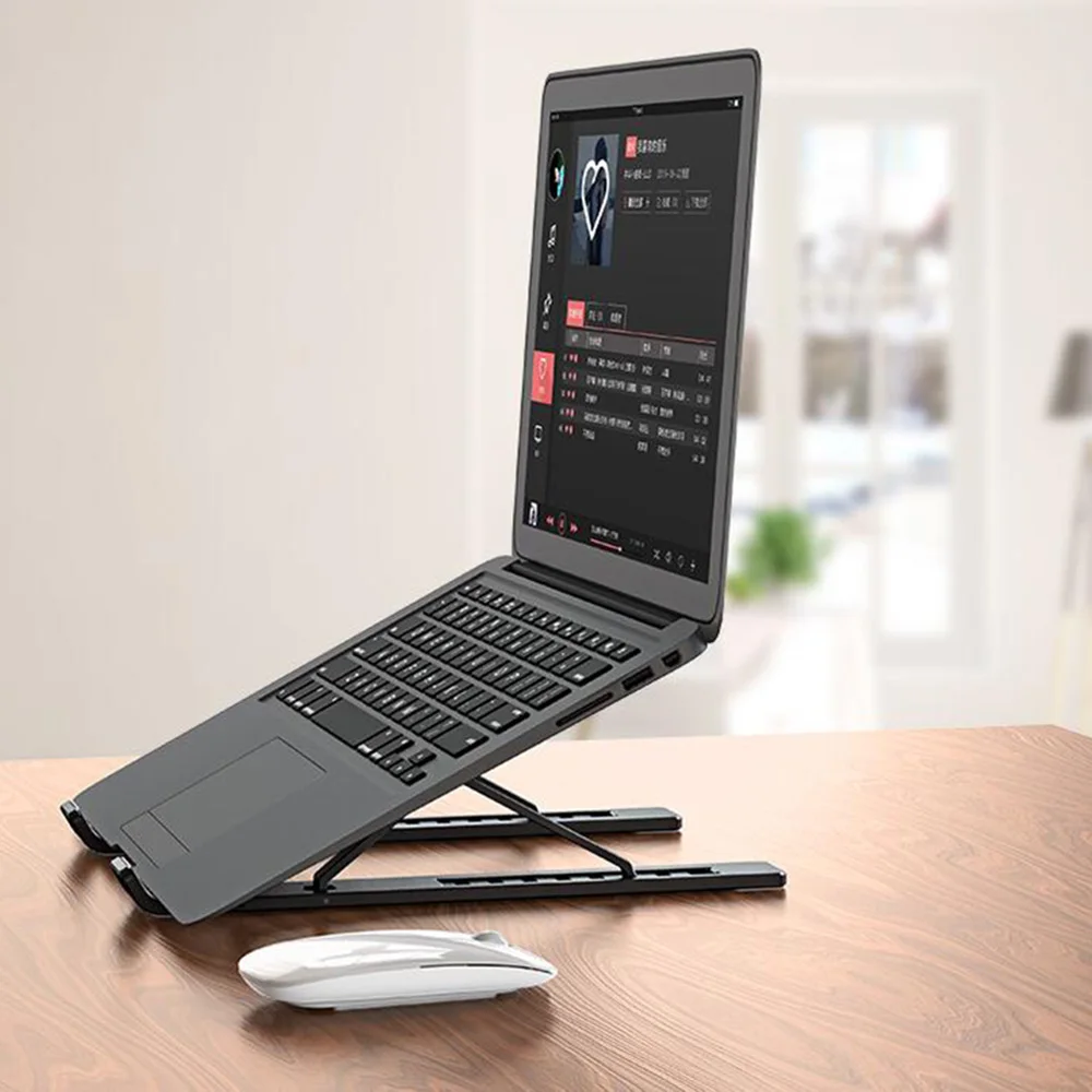 Laptop stand desktop increase bracket aluminum heat sink base folding bracket support portable lift adjustment 17 inch dangling