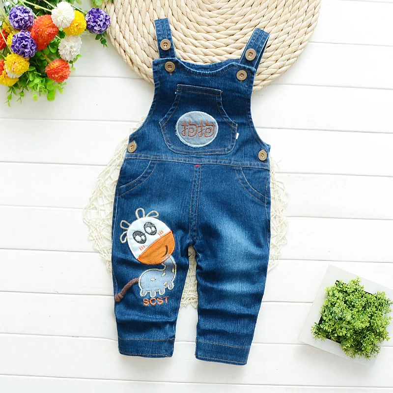  IENENS Baby Toddler Denim Overalls Kids Boys Girls Dungarees Children Cartoon Jeans Jumpsuit Clothe