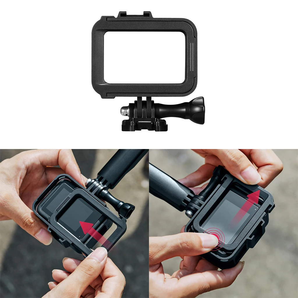 Protective Frame Case Standard Housing Shell Protector + Long Screw + Base Mount for Go Pro Hero 8 Black