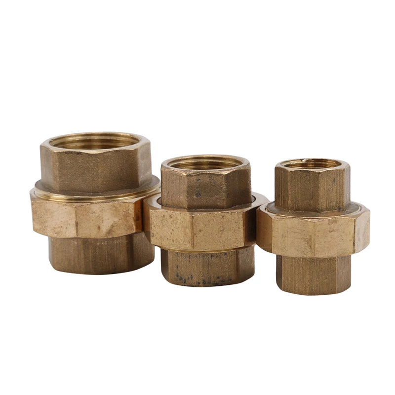 Pure Copper Thickened Female Union Live Wire Joint 4 Points/6 Points/1Inch Brass Pipe Hex Nipple Fitting Quick Adapter