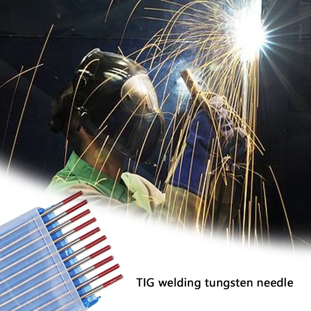  10pcs/Box WT20 Red Color Thorium Tungsten Electrode Head Tungsten Needle/rod For Welding Machine
