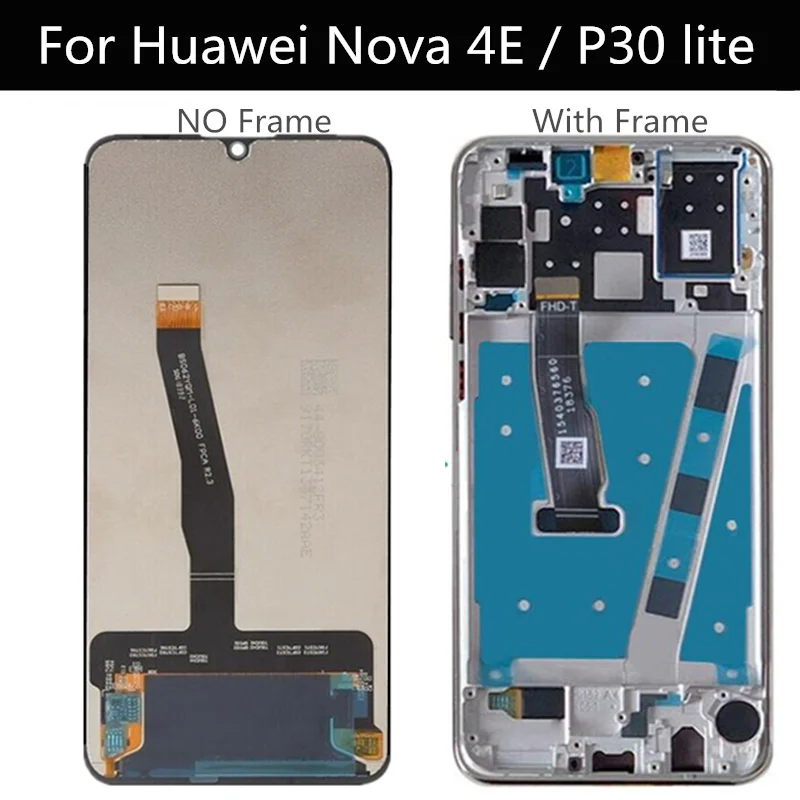 Для huawei Nova 4E и P30 lite ЖК-дисплей кодирующий преобразователь сенсорного экрана в сборе Замена для Nova4E ЖК-дисплей