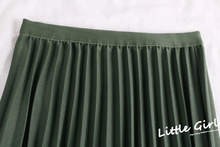 Модная женская однотонная плиссированная юбка цветная плиссированная юбка Дамская длинная юбка Офисная Женская трапециевидная плиссированная юбка до середины икры