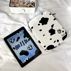 Nova vaca dos desenhos animados bolsa de manga protetora para ipad ar 4 pro 11 12.9 tablet caso 14 15.6 Polegada computador portátil saco forro armazenamento