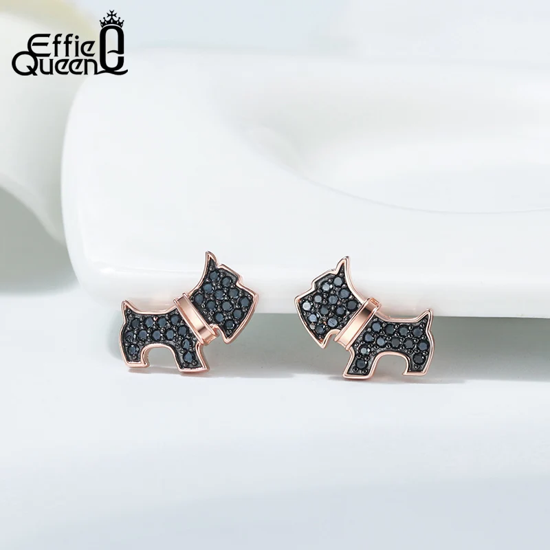 Effie Queen оригинальные сережки гвоздики Desig Puppy из настоящего серебра 925 пробы с