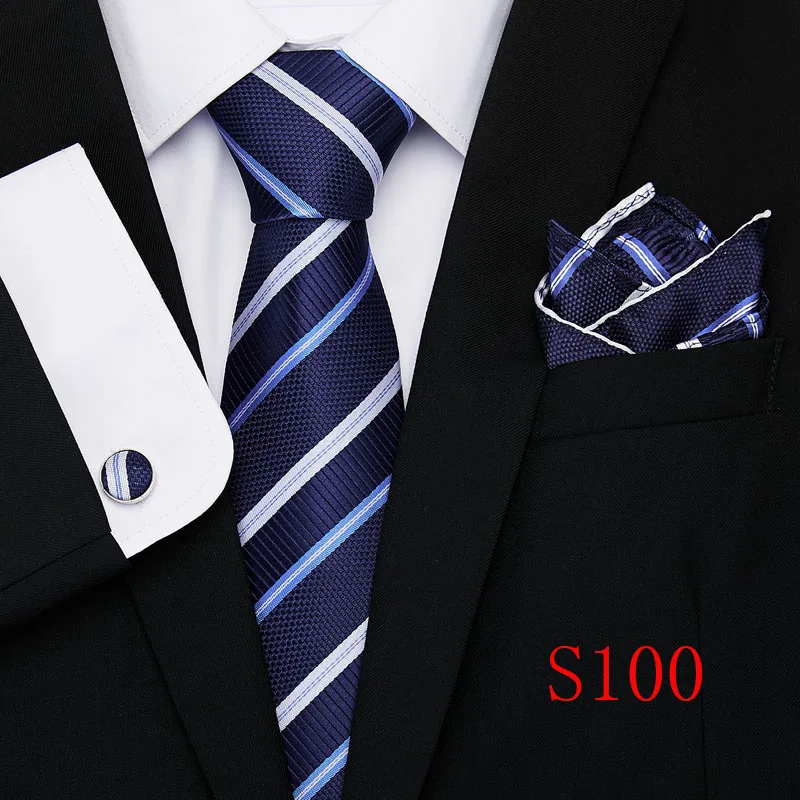 30 цветов мужской галстук 100/% шелк однотонный простой дизайн 8 см Широкие Галстуки карманные угольники галстук красный черный Вечерние - Цвет: S100