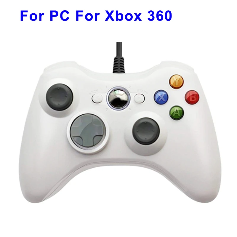 White for xbox 360 USB проводной Вибрационный геймпад джойстик для ПК игровой контроллер для Windows 7/8/10 не для Xbox 360 джойстика с высоким качеством - Цвет: White for xbox 360