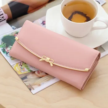 

New Fashion Women Wallets Brand Long Wallet Purse Fresh Leather Female Clutch Card Holder Cartera Mujer