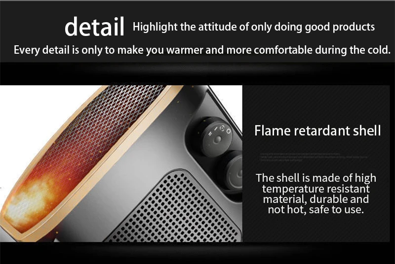 Portable Office Fan Heater Mini 1500W Electric Infrared Heater Electric Home Heater Air Warmer Silent convector Handy Heater