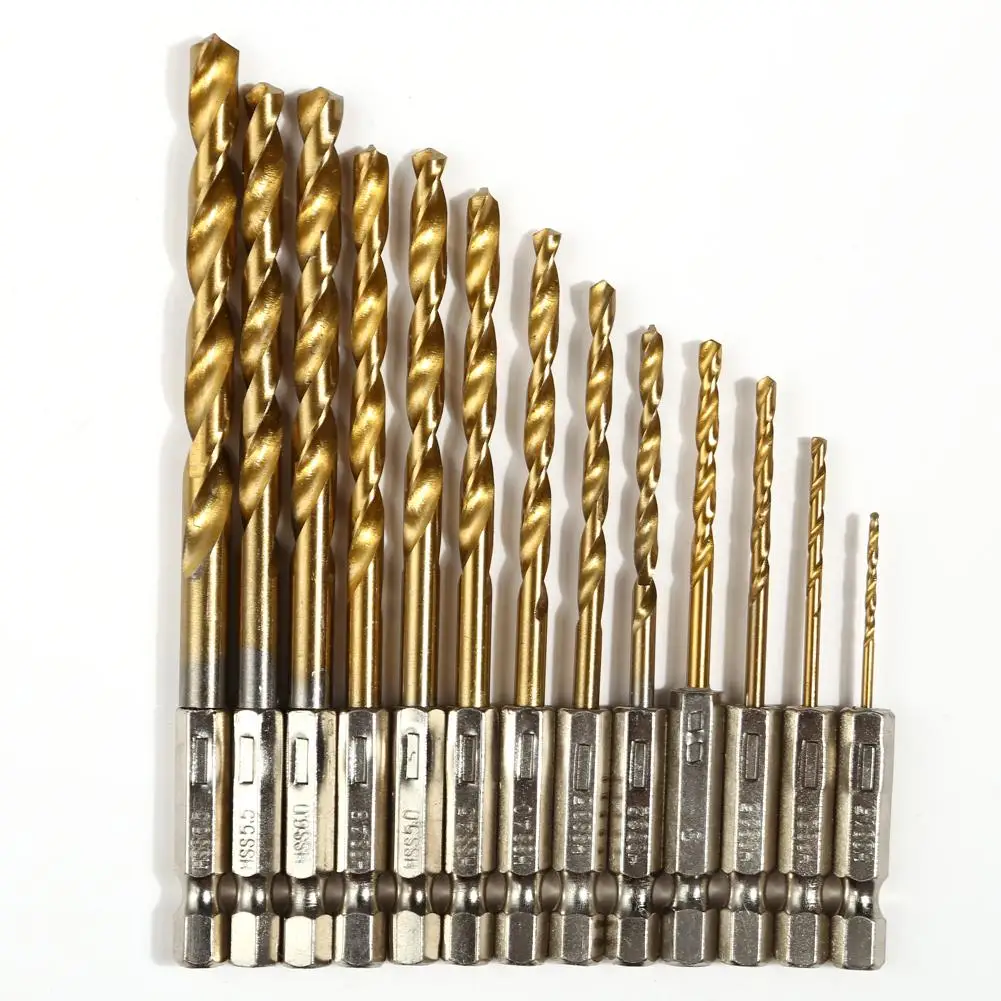 13pcs Hss Cobalt Drill Set Countersink Hex Drill Bit High Speed Steel