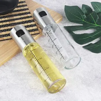 

100ML Stainless Steel Glass Olive Pump Spray Bottle Oil Sauce Vinegar Sprayer Pot Cooking Tools BBQ Cookware Kitchen Gadget