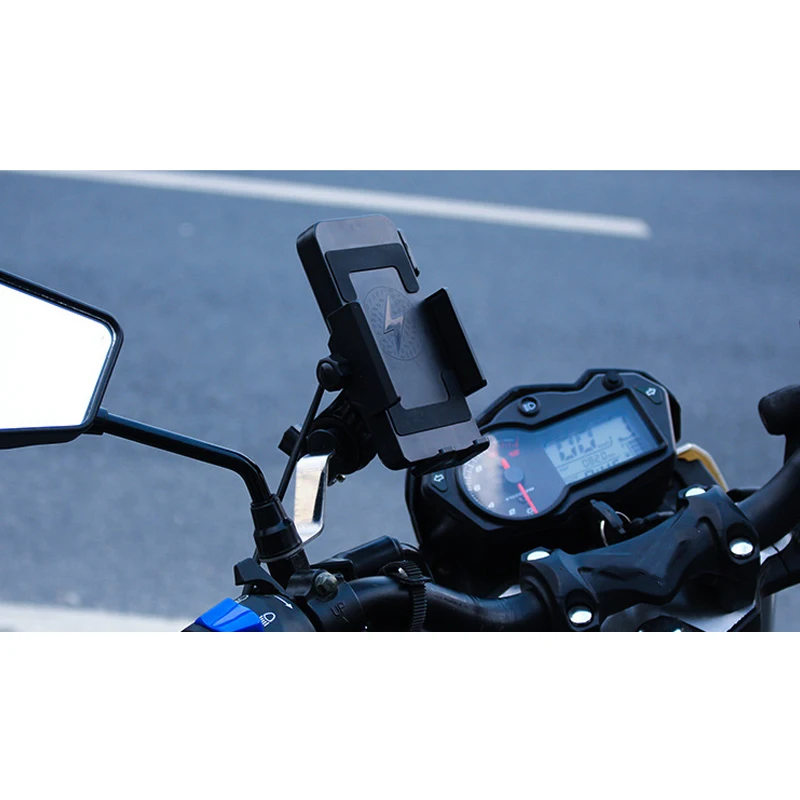 Motorcycle Phone Holder Qi Charger Charging Motorcycle Cellphone Holder Universal For Phones Fast Wireless Motor Accessories