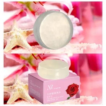 

Natural Rose Enzyme Crystal Soap Lightening Skin Moisturizing Whitening Soap Handmade Bathing Soap For Dark Skin Hot