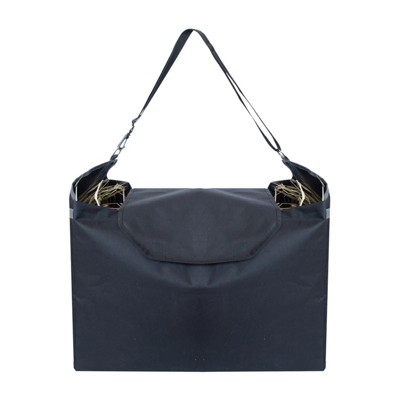 

Oxford Cloth Slow Feed Hay Tote Black Bag horse slow feeder hay bag With Adjustable Strap Heavy Duty Durable To Fill And Carry