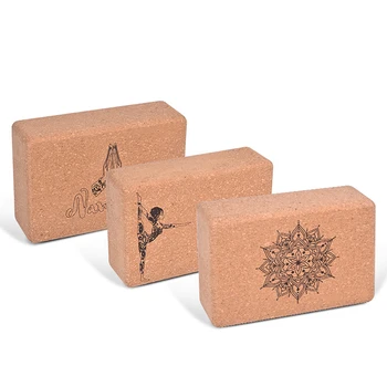 

Cork yoga block foam brick black Stretching Aid Gym Pilates for Exercise Fitness Sport Pilates Workout Body Balance Support