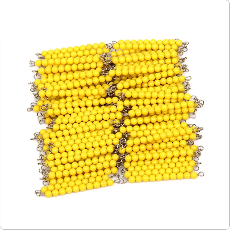 Montessori Mathematics Teaching Aids 100 Beaded Bracelet 100 0 Beaded Bracelet Chain Aureus meng shi Montessori 3-6-Year-Old