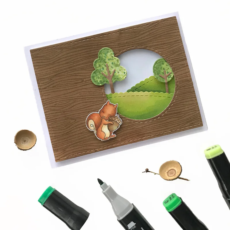 

JCarter Rubber Stamps for Scrapbooking Squirrel Pine Cone Craft Stamp Silicone Seals Stencil Album Card Making Sheet 2019 New