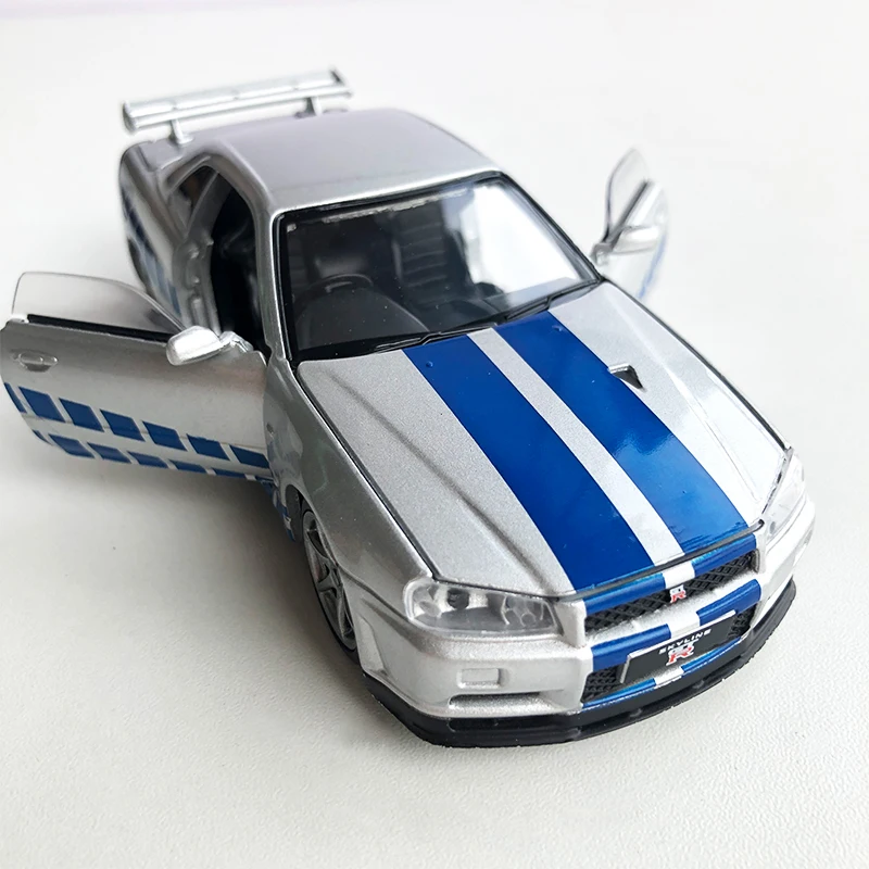 Модель игрушечного автомобиля из сплава R34 SKYLINE GTR металлическая литая модель