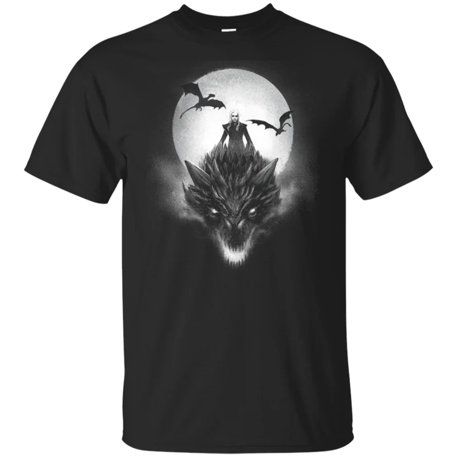 

Dragon Targaryen House T Shirt Game Of Throne Daenerys Targaryen Black-Navy Men Printing Tee Shirt
