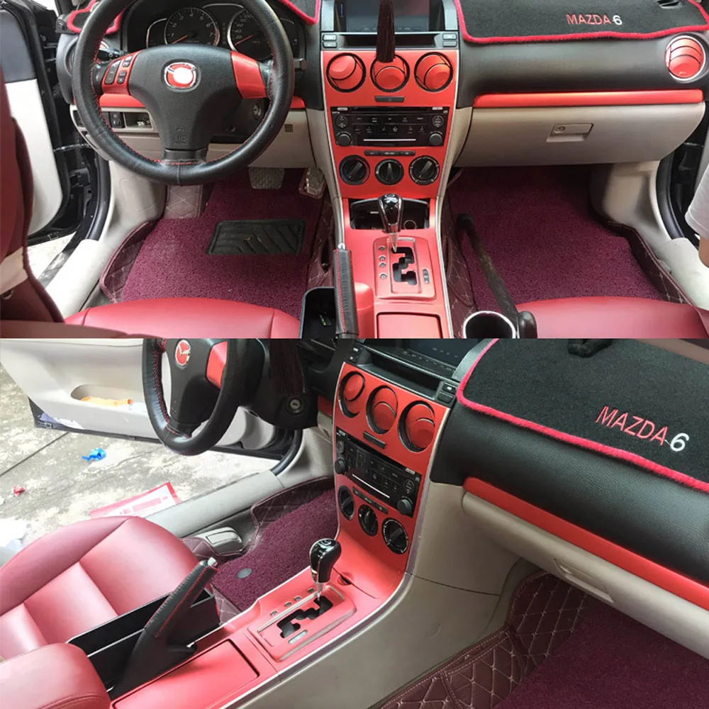 Для Mazda 6 2003 2015 внутренняя Центральная панель управления дверная ручка 5D наклейки