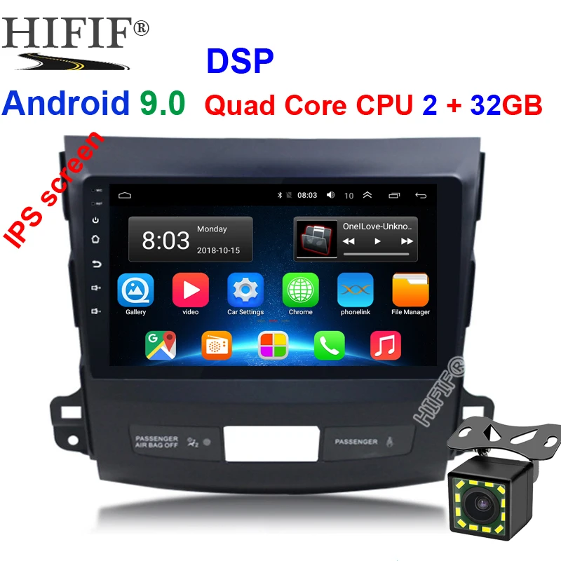 Android 9,0 автомобильный dvd gps мультимедийный плеер радио для Mitsubishi Outlander 2006- peugeot 4007/Citroen C-Crosser 2.5D