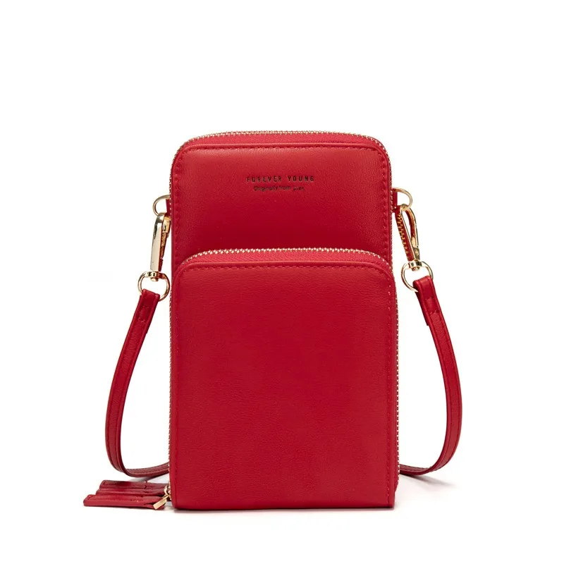 Прямая Красочный сотовый телефон сумка Мода ежедневного использования держатель для карт маленькая летняя сумка на плечо для женщин - Цвет: C-Red