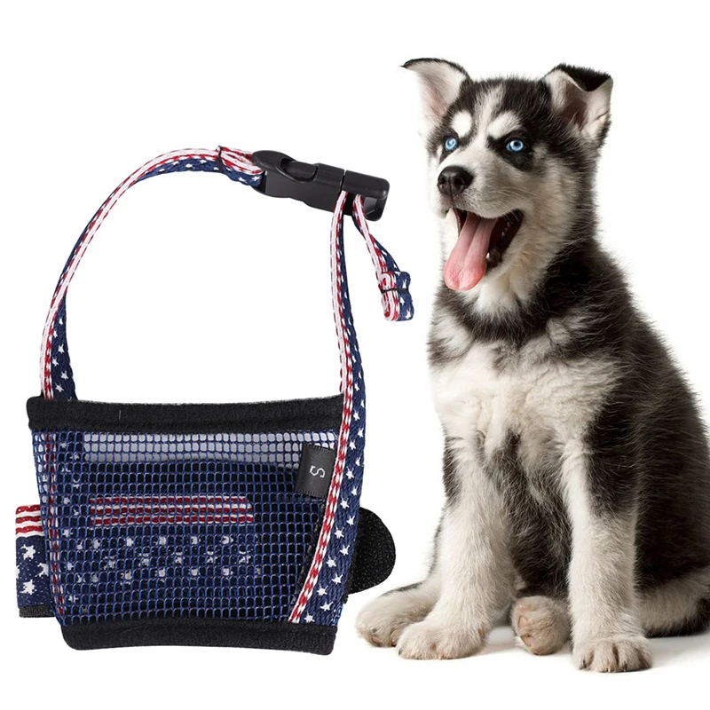 

Pet Dog Adjustable Muzzles Breathable Dog Mouth Mask Bark Bite Mesh Mouth Cover Muzzle Grooming Anti Bite Accessories