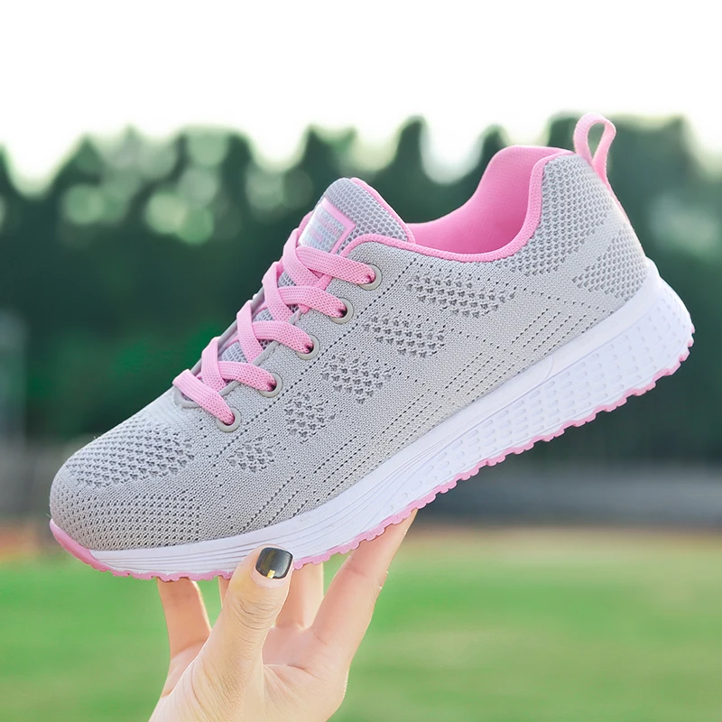 Женские сетчатые кроссовки светильник шащие удобные прогулочные туфли легкая