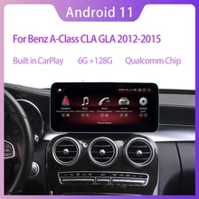 6+128G Qualcomm Android 11 Car Command System Screen Display For Benz A CLA GLA CLass 2013-2018 IPS LTE Wifi BT Carplay W176