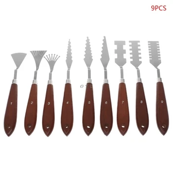 

9pcs/set Professional Stainless Steel Artist Oil Painting Palette Knife Spatula Paint Pallet Art