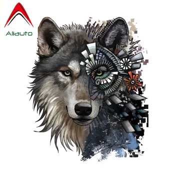 

Aliauto Personalized Mechanical Wolf Head Car Sticker Funny Auto Decorative PVC Decal ,13CM*15CM