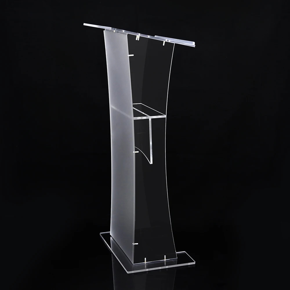 Acrylic Lectern Pulpits Podium Modern Smart Plexiglass Pulpit School Church Podium Speaker's Stands with Shelf
