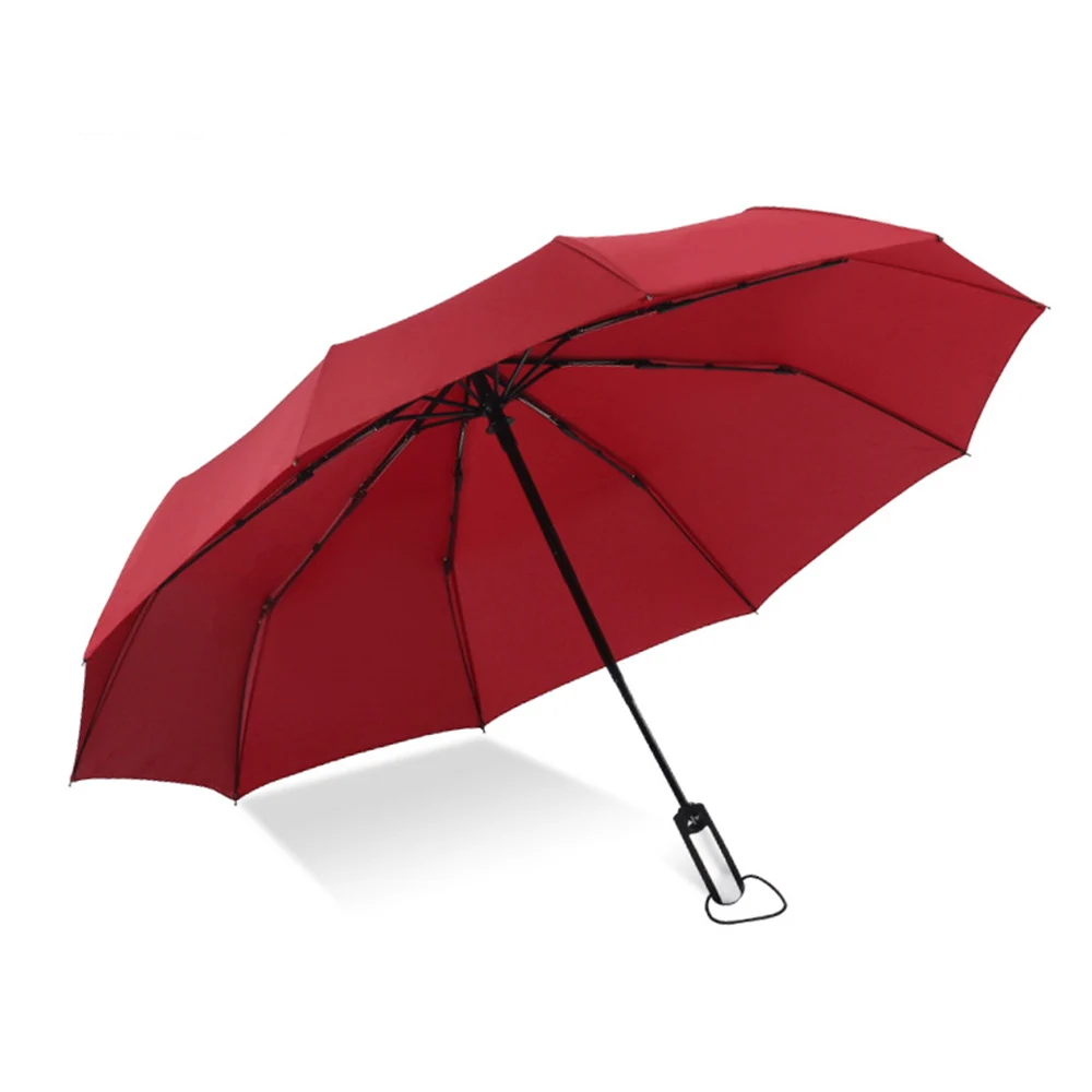 Automatic Umbrella 3 Folding Large Rain Umbrellas Sunshine Rainy Day 10 Bones Dustproof UV Shading Outdoor Sunshade