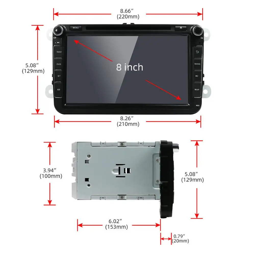 Perfect PX6 For Volkswagen Autoradio 2 din Android 9.0 For passat b6 t5 touran polo sedan golf 4 5 6 skoda Android 9.0 Wifi BT SWC 4+64G 2