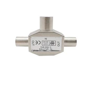 

2 Male to 1 Female T Type Adapter 2 Way TV Aerial Coaxial Coax Splitter Antennas Plug Tee Conversion Joint Video Connectors